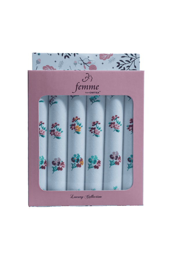 Femme Women's Handkerchief 100% Pure Cotton Flower Prints Handkerchief|Hanky For Women ["Multicolor"] Handkerchief